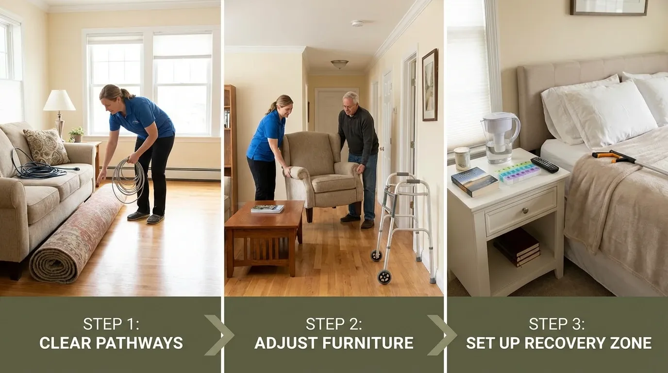 آماده‌سازی محیط منزل برای دوران نقاهت بعد از جراحی تعویض مفصل