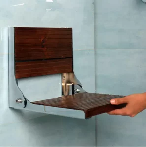 صندلی حمام تاشو استیل و ترمو وود